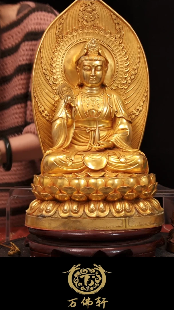 铜器摆件观音40高