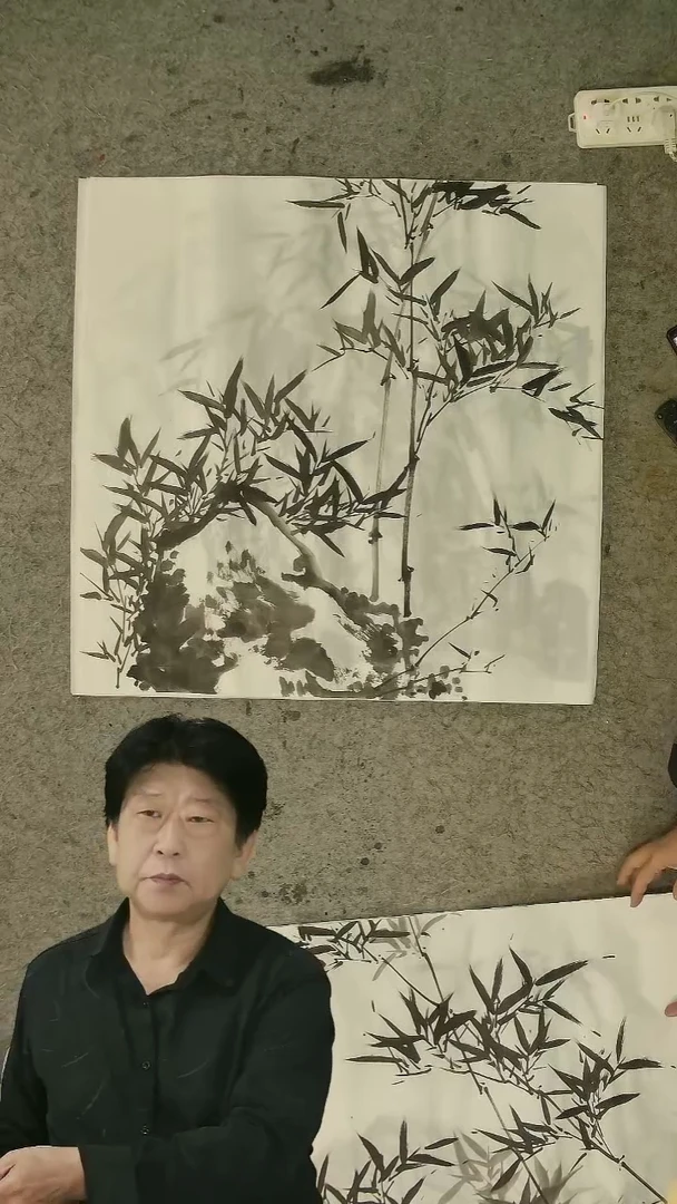 国画四尺斗方  墨竹   69*69cm