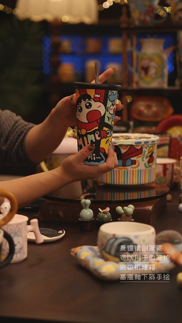 陶瓷景德镇可爱陶瓷釉下彩绘设计师款
