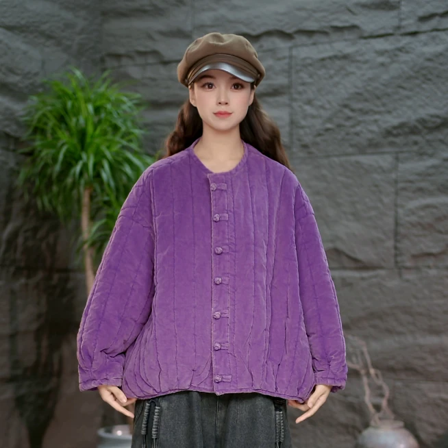 【温柔简单款盘扣棉衣】棉衣秋冬保暖宽松加厚上衣棉服女