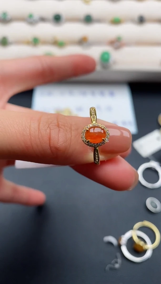 银S925镶嵌戒指翡翠88888888+6