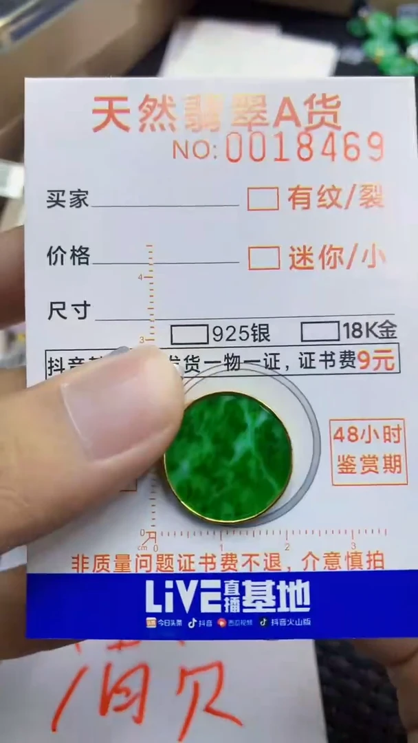 翡翠未镶嵌吊坠(不含链)             1
