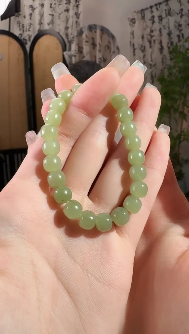 未镶嵌手串和田玉黄口手串 卡8