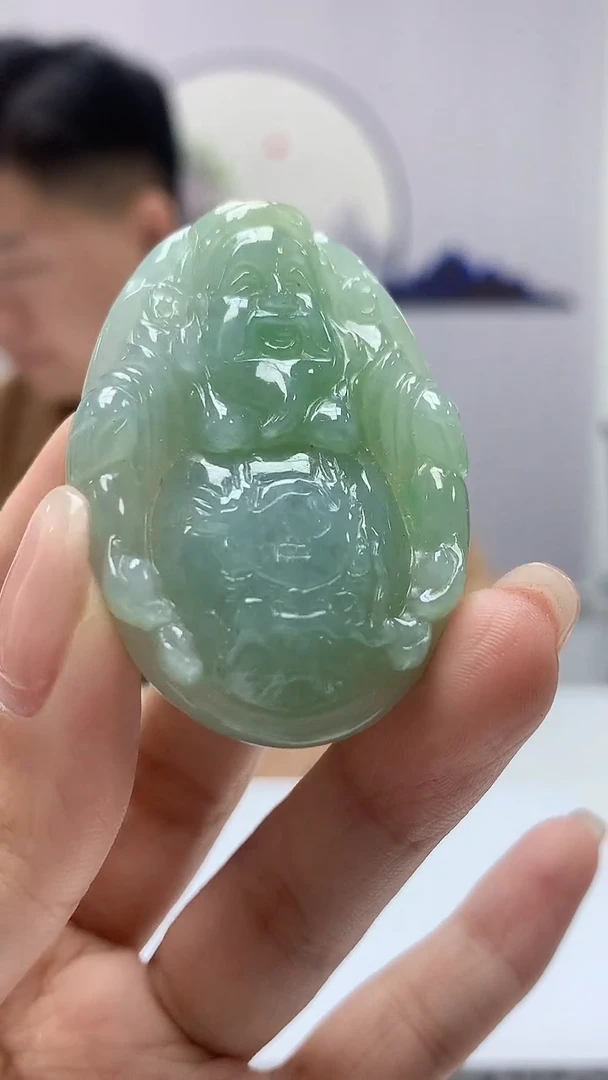 【闪购商品】定制翡翠未镶嵌4917kk-毛货挂件财神57