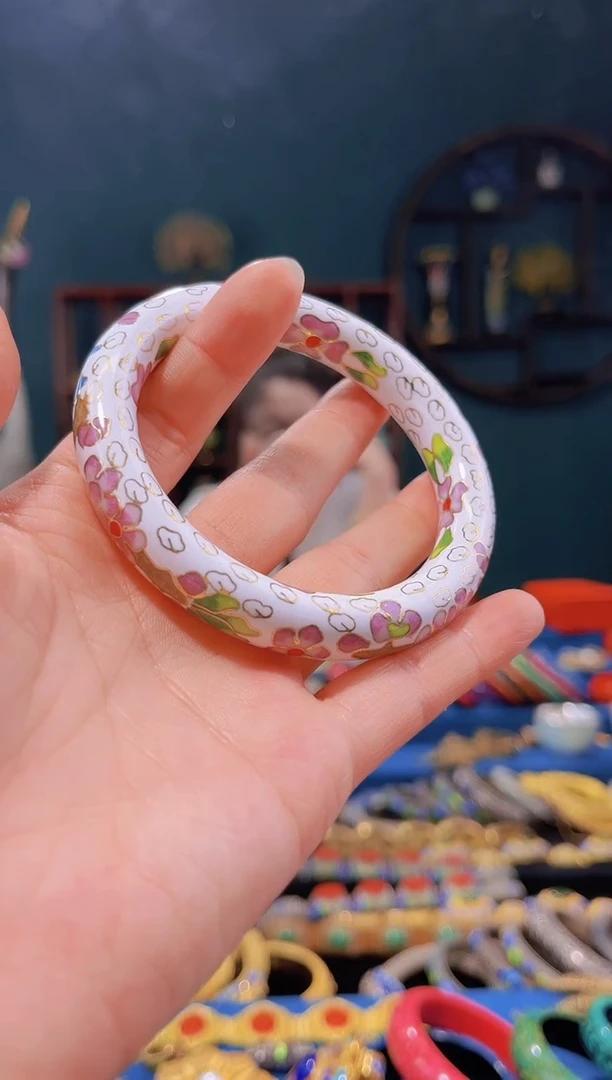 【闪购商品】景泰蓝手镯白色 圈口60