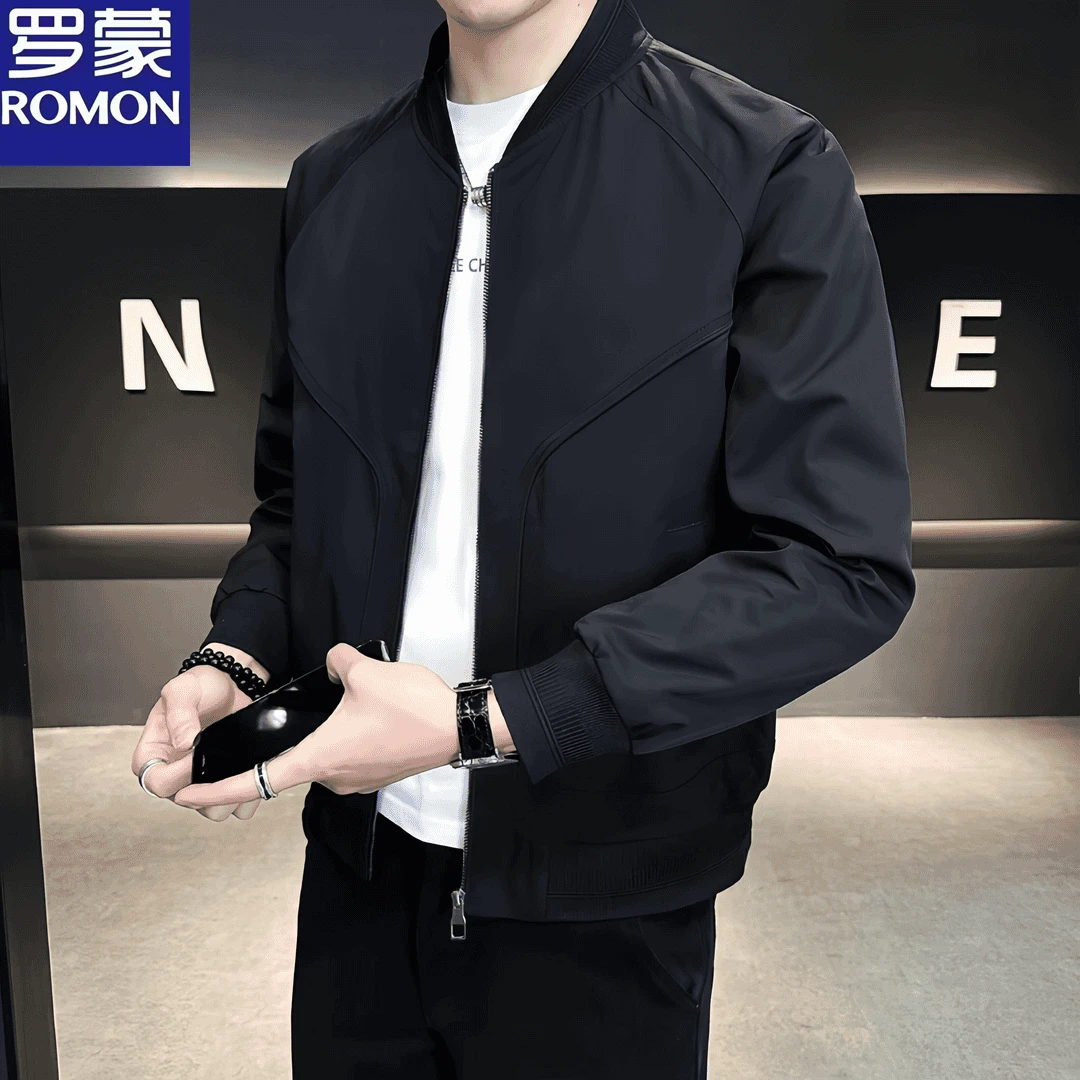 Romon/罗蒙棒球服外套男春秋款爆款潮流百搭帅气春季男装休闲夹克