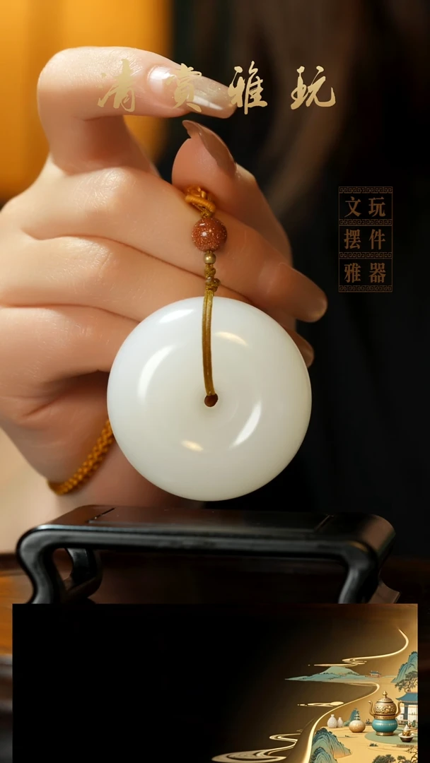 玉《平安扣》手把件摆件