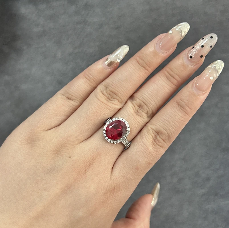 戒指 精美红色水滴戒指QH