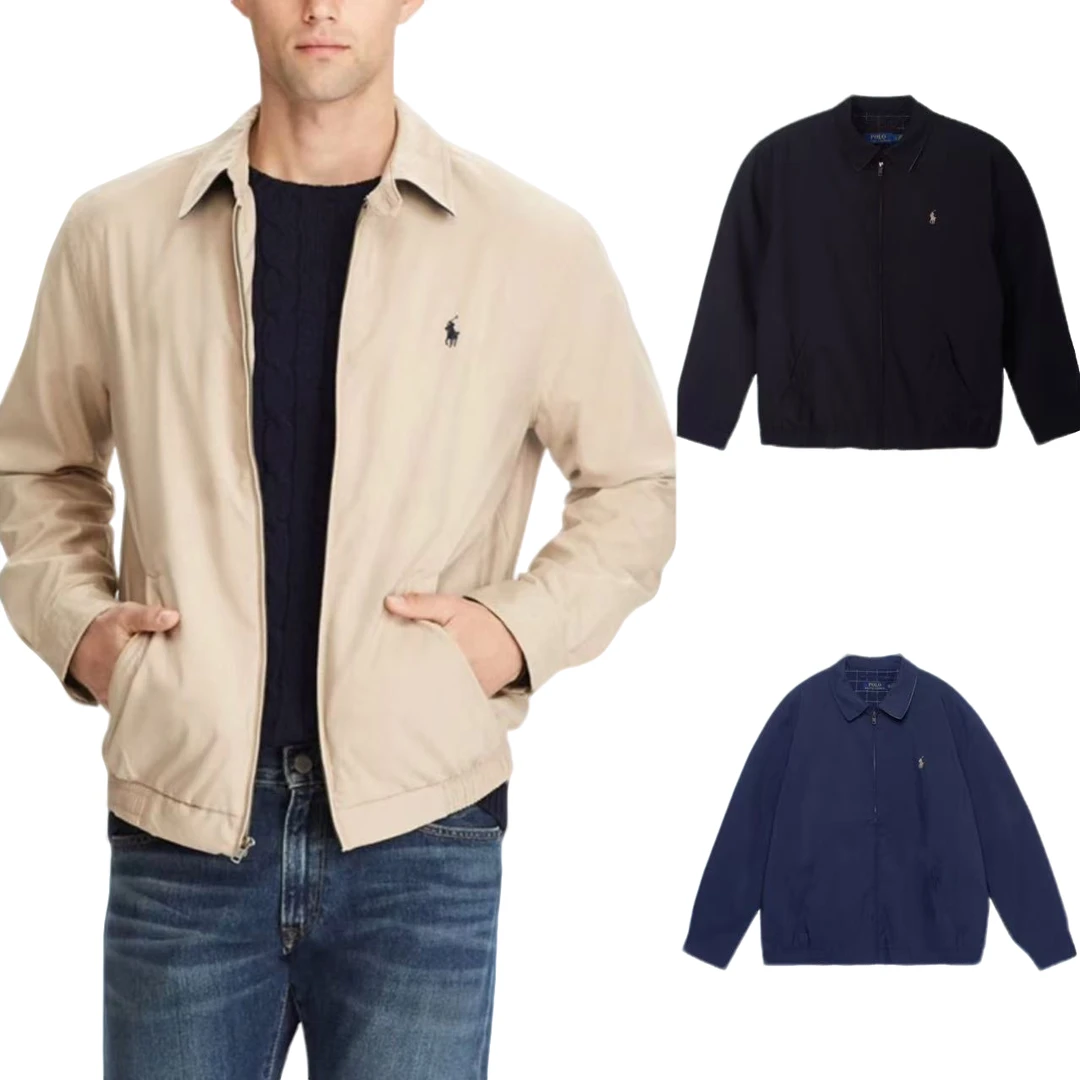 Ralph Lauren/拉夫劳伦 纯色翻领拉链防风秋冬款夹克 男款外套