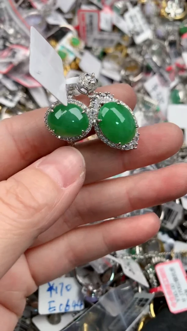 银S925镶嵌戒指翡翠999           4