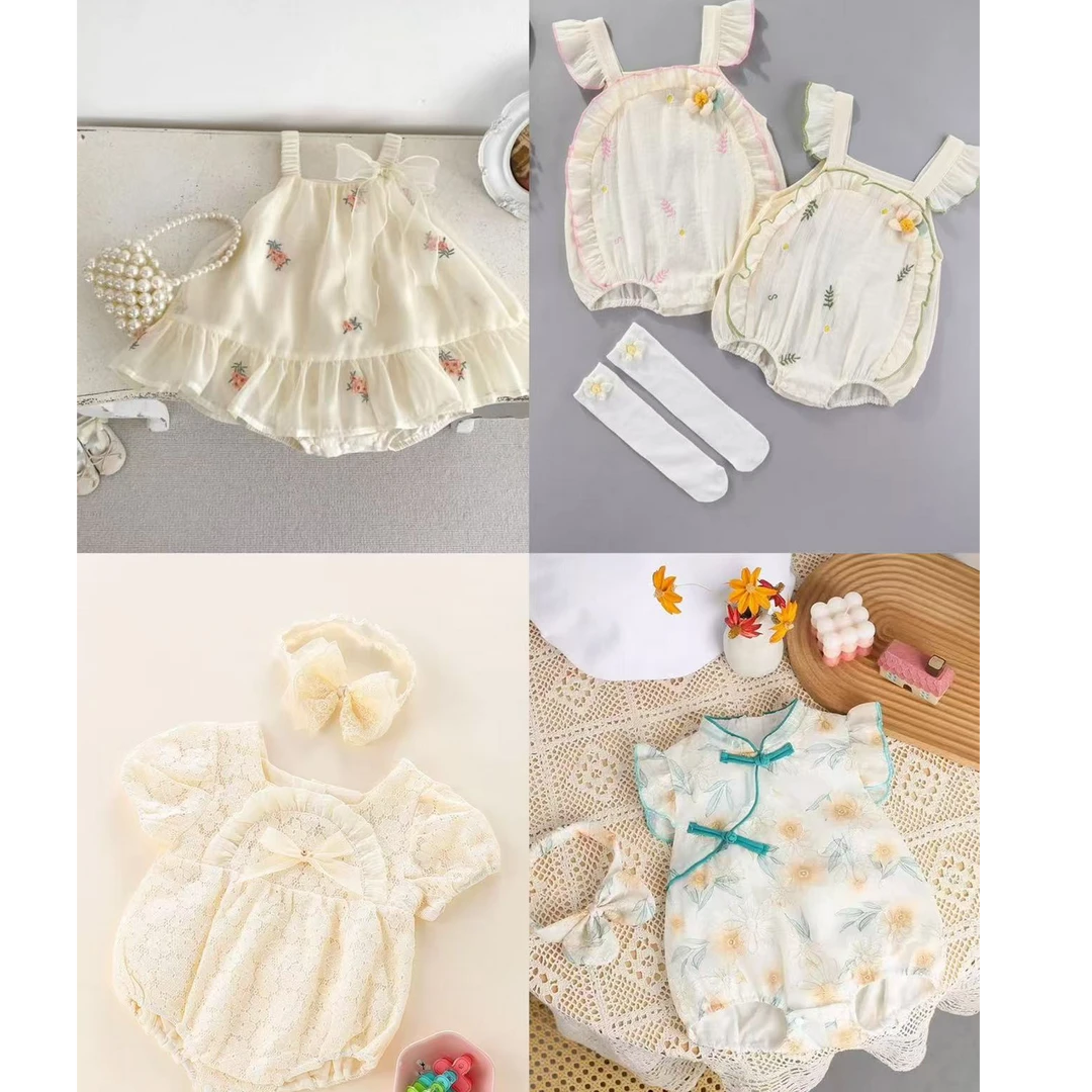 夏上新洋气公主女童婴儿包屁衣连体衣春夏款宝宝哈衣爬服888