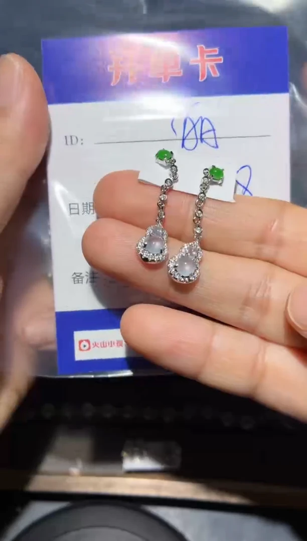 银S925镶嵌翡翠耳饰～*丽阿丽