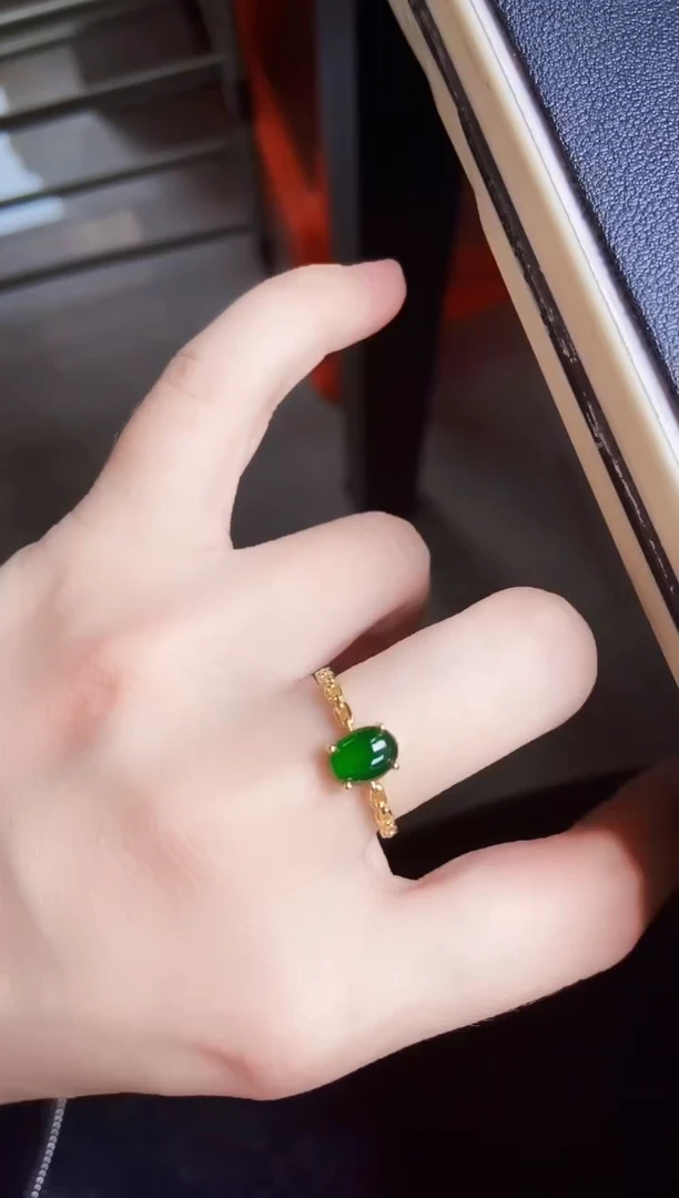 【闪购商品】翡翠戒指银S925镶嵌465464