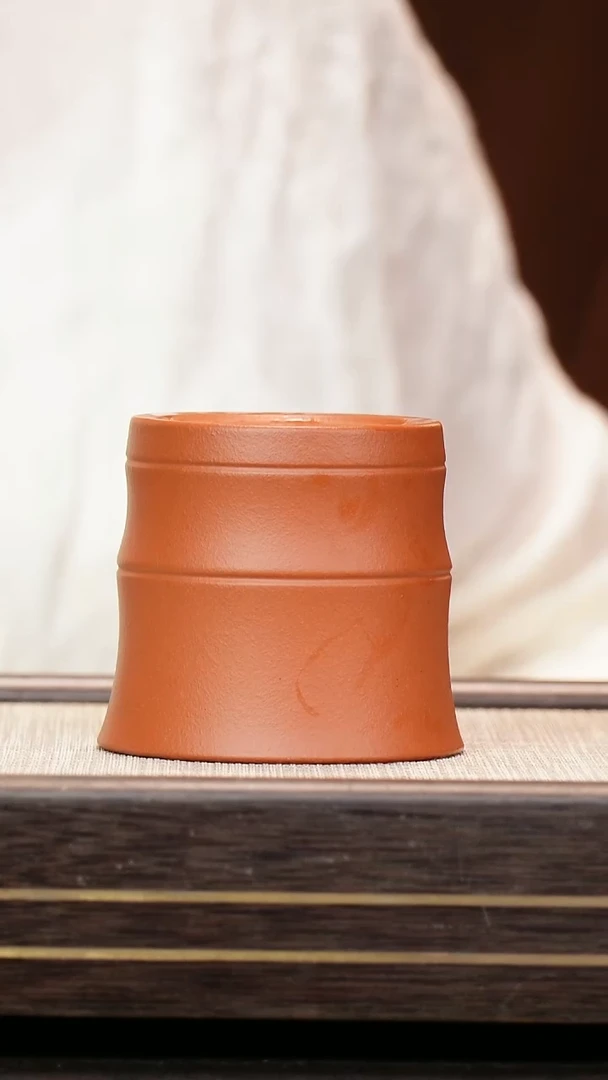 茶壶紫砂小煤窑朱泥 大号竹节杯