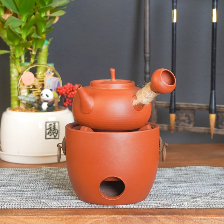 潮州原矿红泥砂铫壶手工侧把壶卡盖跳盖烧水壶电陶炉炭炉可用