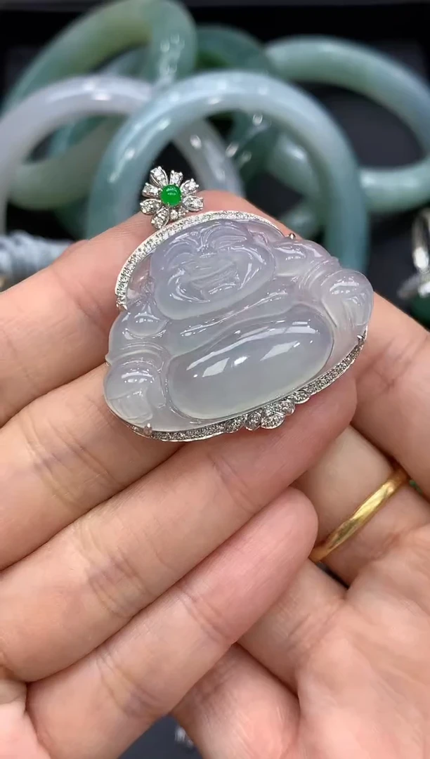 颈饰18K金镶嵌翡翠兰626-中国好珍宝