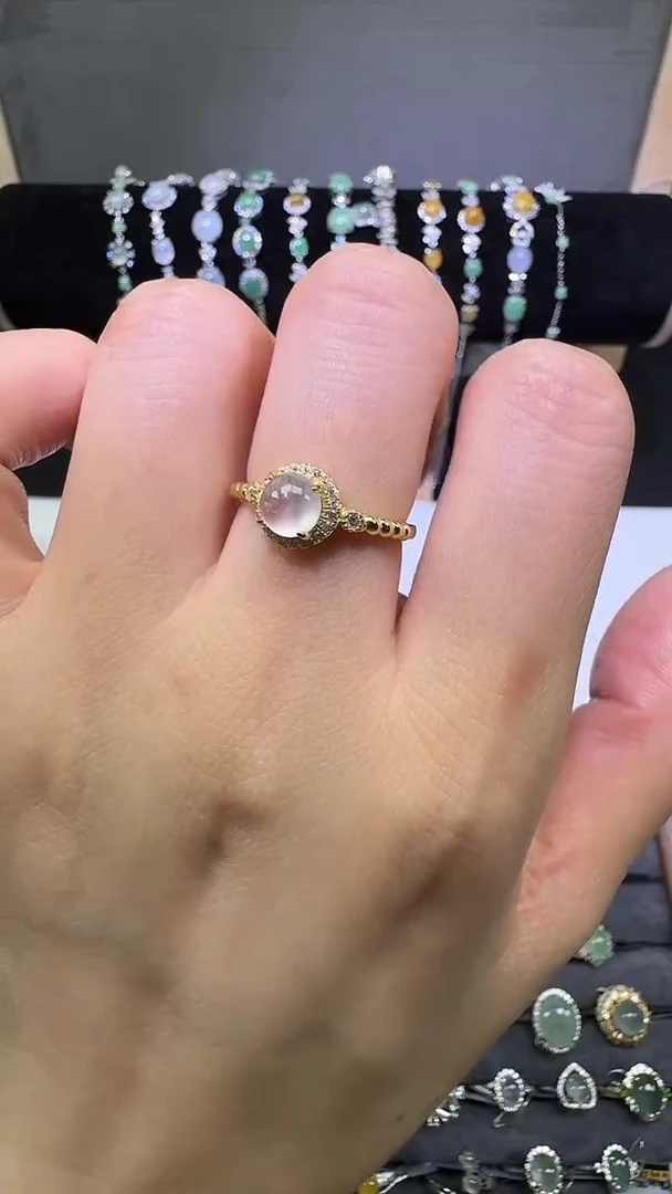 银S925镶嵌戒指翡翠戒指16