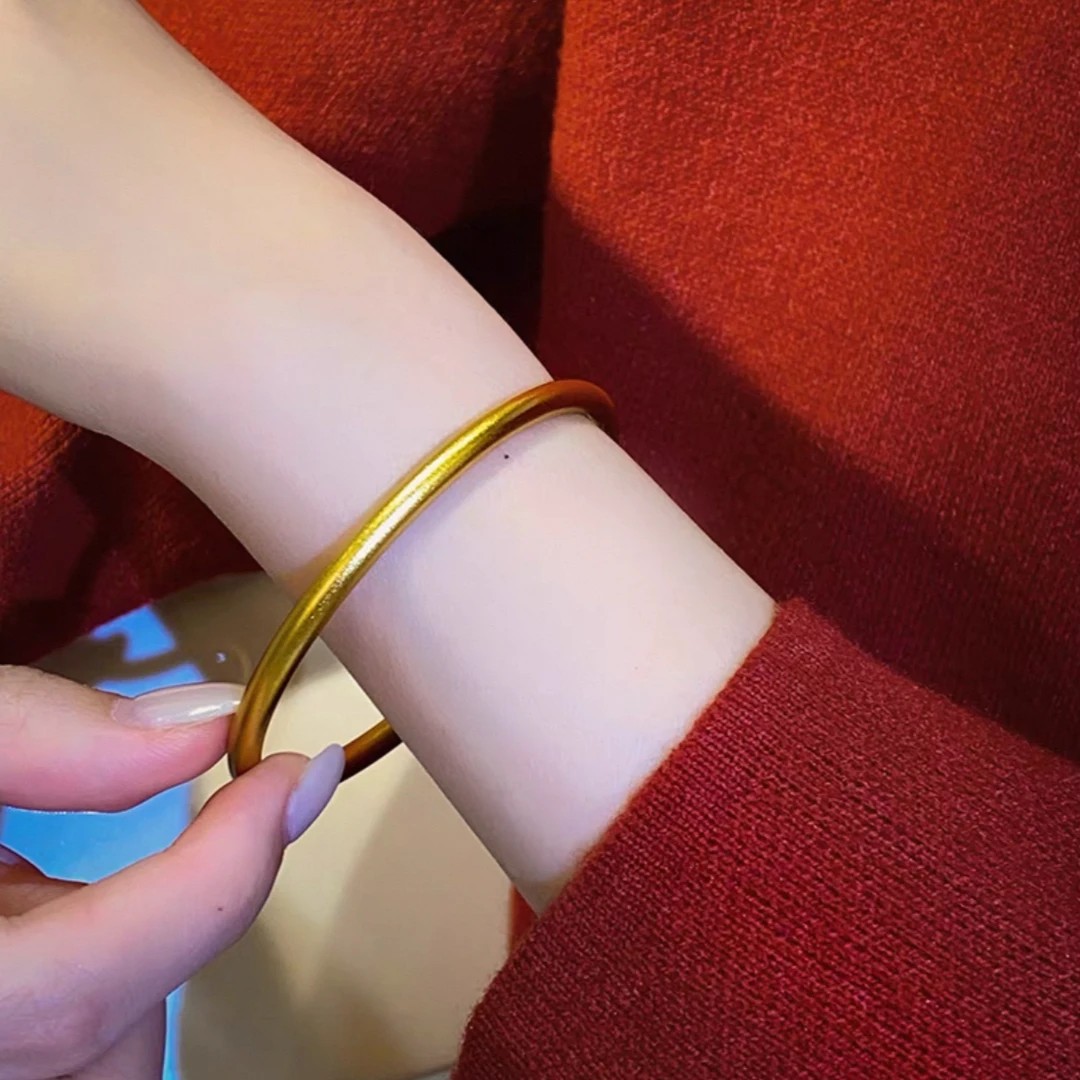 【顺丰配送 明天到家】经典素圈手镯 22g男女同款70-200斤适戴百搭时尚款饰品可戴漂亮铜合金aa父亲节礼物