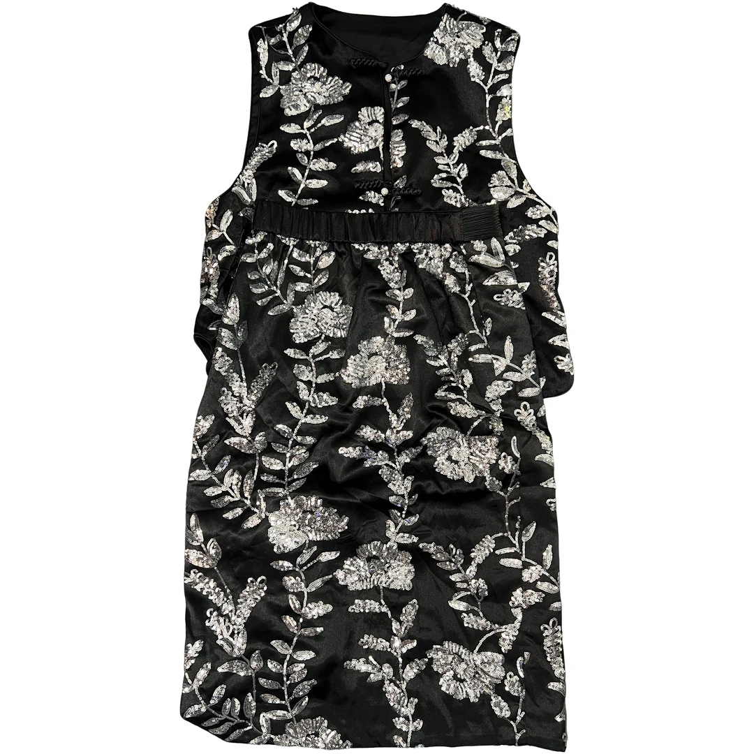 TCH轻奢烫钻工艺时尚百搭马甲半裙套装女T75A07M9051私服tch