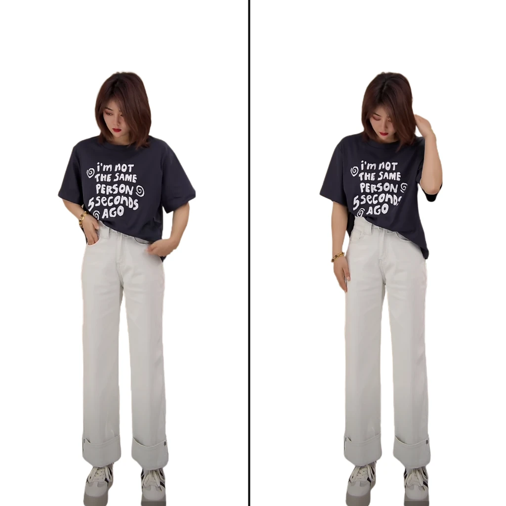 小韩日记【香草牛仔】牛仔裤直筒时尚百搭夏季薄款修身白色99212