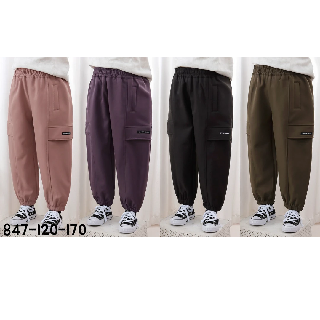 【中大童】儿童冬季三防面料舒适一体绒防水加厚工装裤