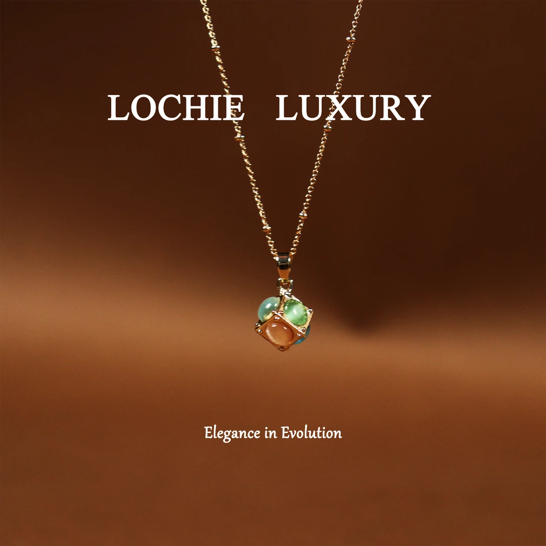 铜合金项链 L077【魔方饰界】小众百搭多巴胺配色魔方吊坠项链