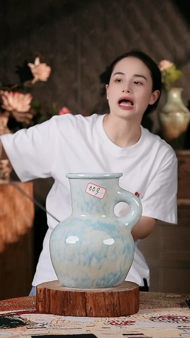 摆件景德镇高温陶瓷花器（口径14高度29）