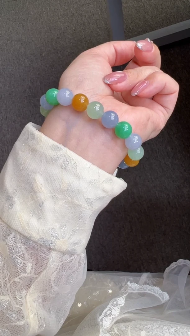 未镶嵌手串翡翠10mm多宝单圈