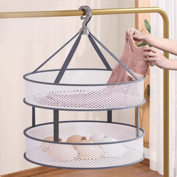 X【爆款热卖】折叠晾衣网晒袜子神器晾衣晾晒羊毛衫平铺的网兜家里