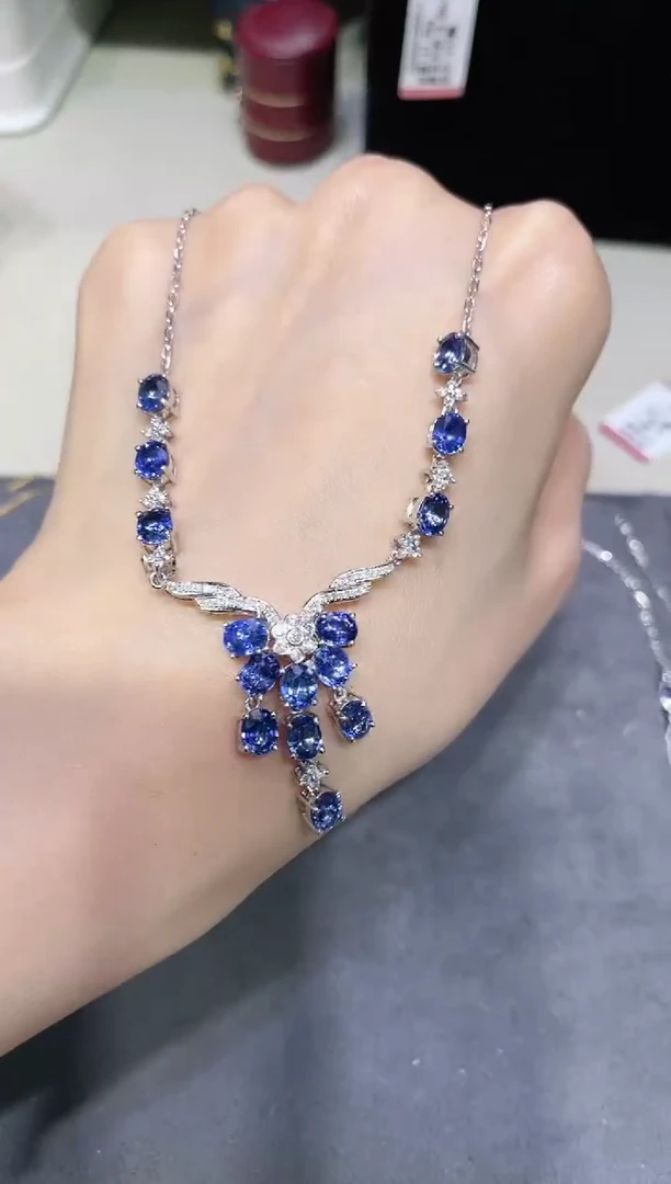 【闪购商品】蓝宝石项链18K金镶嵌·