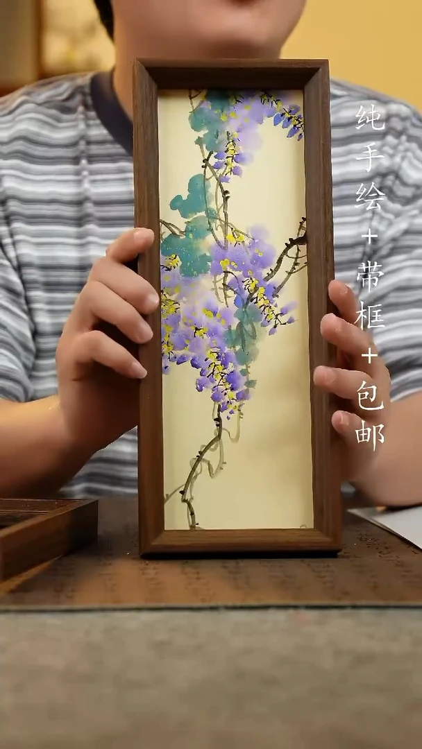 国画12.5*31.5原创纯手绘国风国画摆台