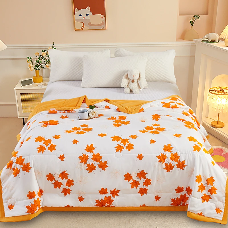 水洗夏被--枫叶橙