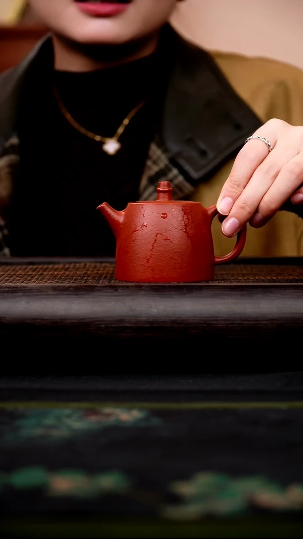茶壶紫砂大红泥 汉铎