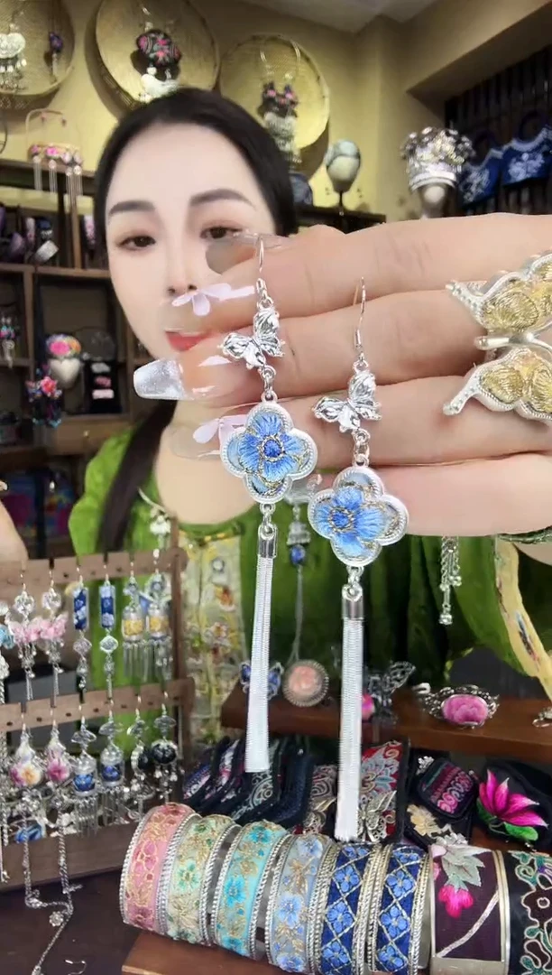 刺绣非遗刺绣民族风耳环