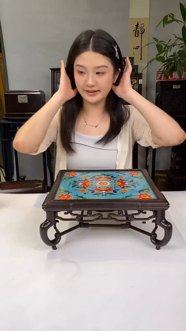 红酸枝木类端景台底座