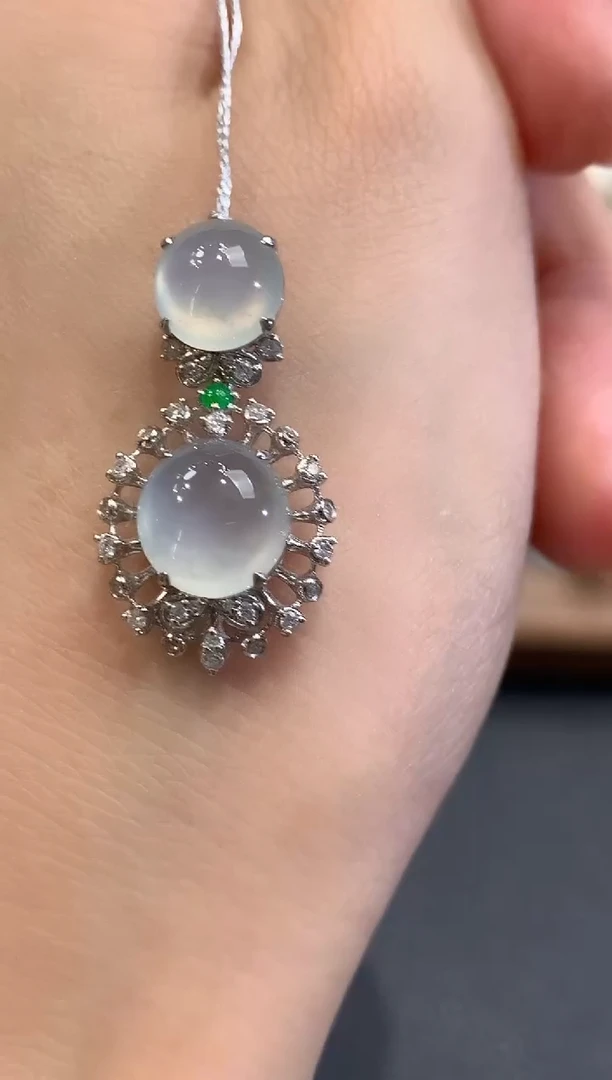 吊坠(不含链)18K金镶嵌翡翠a61