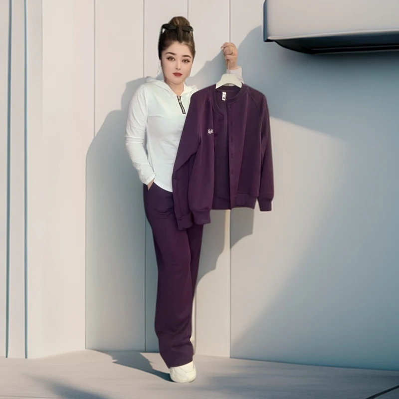 时尚休闲运动套装女款情侣春季宽松连帽运动女士秋季