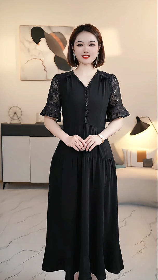 现货【深圳薇姐清仓】V 高端大码原创遮肉显瘦连衣裙 1006