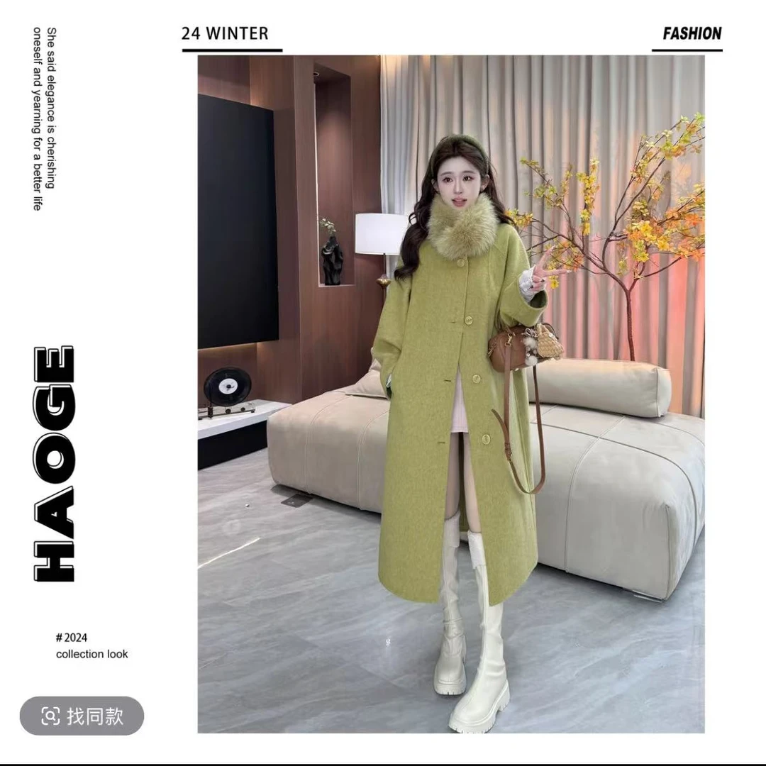 浩哥女装铭顺●抹茶拿铁Q4DY2683A大衣预（不含毛领）