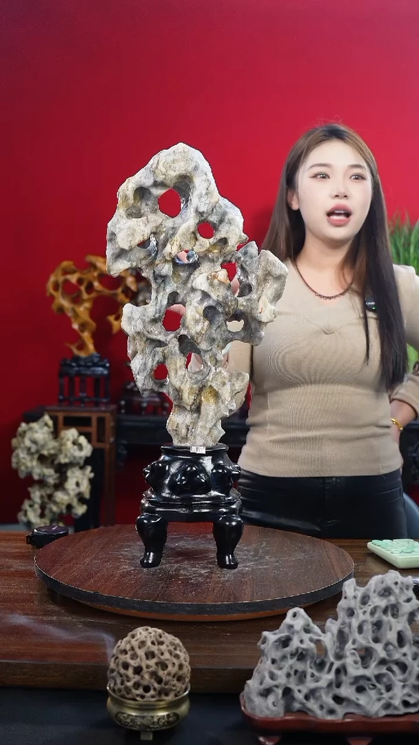 石材太湖石摆件一物一拍