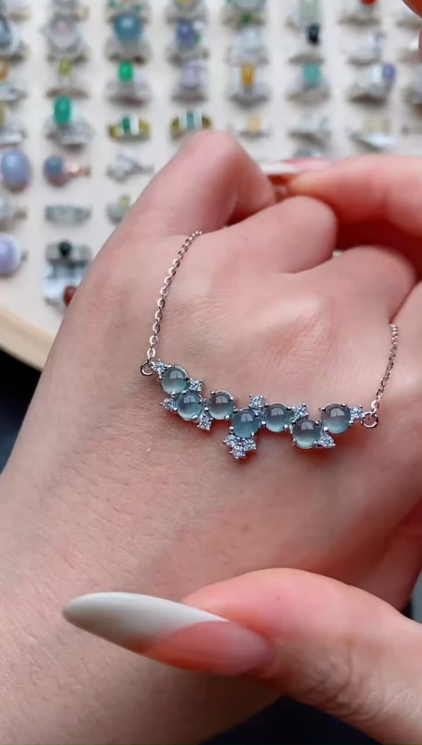 银S925镶嵌戒指翡翠...