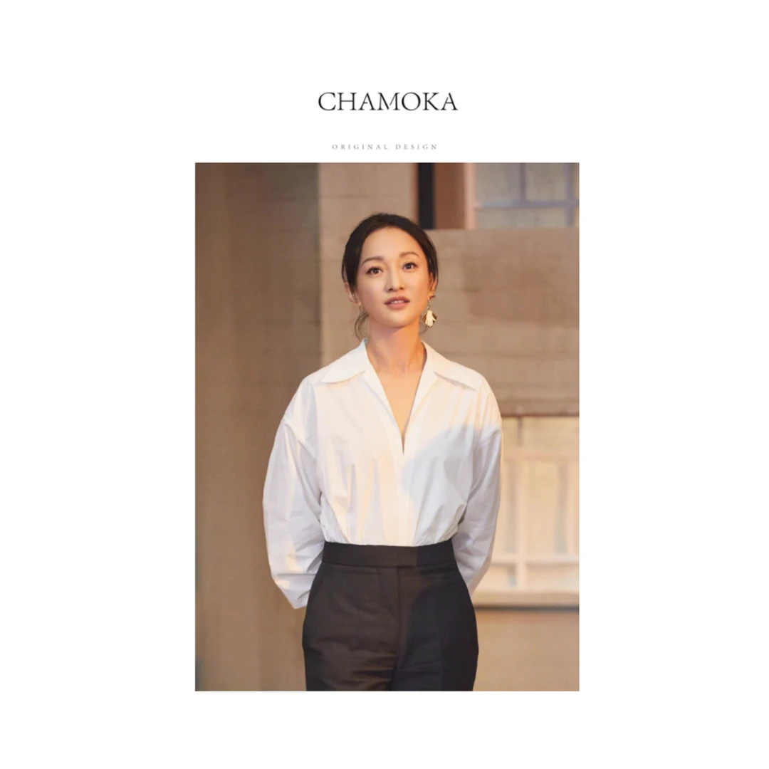 【年末回馈】简约气质时尚百搭周公子style海鸥翻领衬衫L715