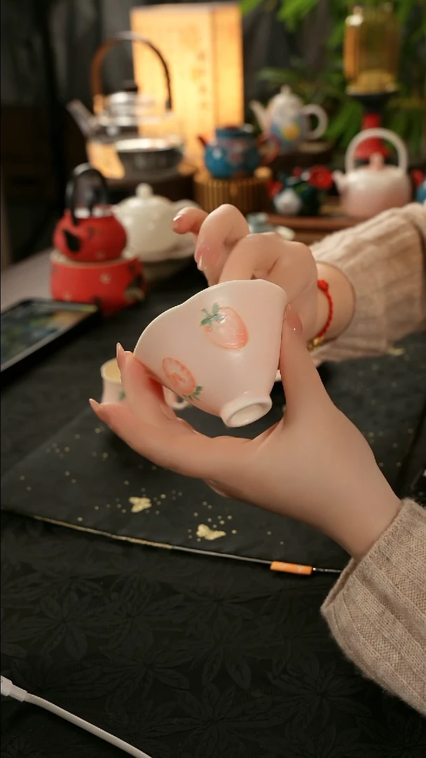 陶瓷茶具莓烦恼斗笠杯