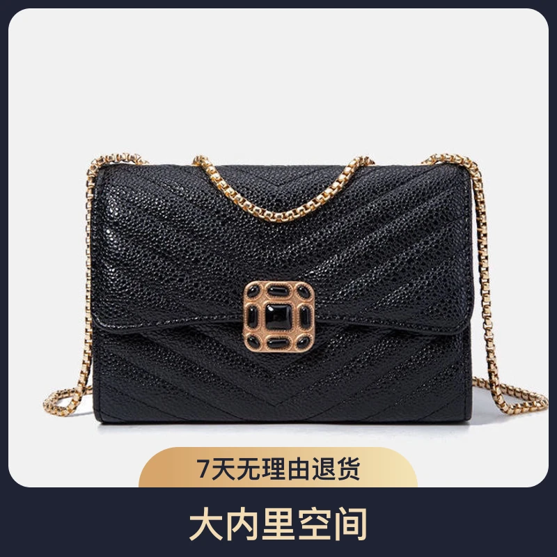 高级感斜挎包包女新款百搭ins小众女学生菱格链条女士单肩包