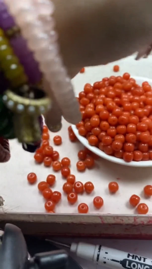 【闪购商品】玛瑙/玉髓颈饰未镶嵌w2094南红柿子红老型8*6m*20颗