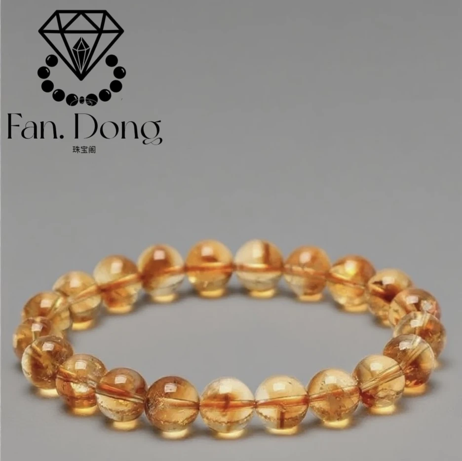 【梵东甄选】Z055-天然黄塔晶水晶单圈手串手链圆珠-多样性发其一