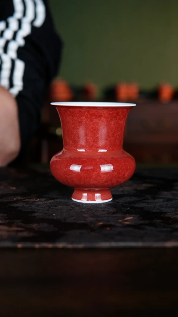 瓶白泥景德镇纯手工豇豆红