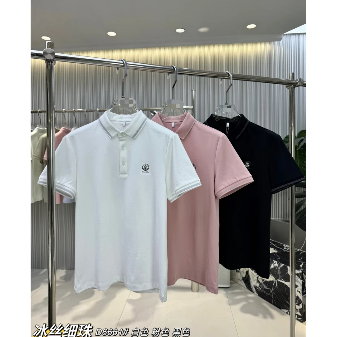 2025新款冰丝索罗娜高品质刺绣短袖polo衫男士夏季休闲上衣D6661