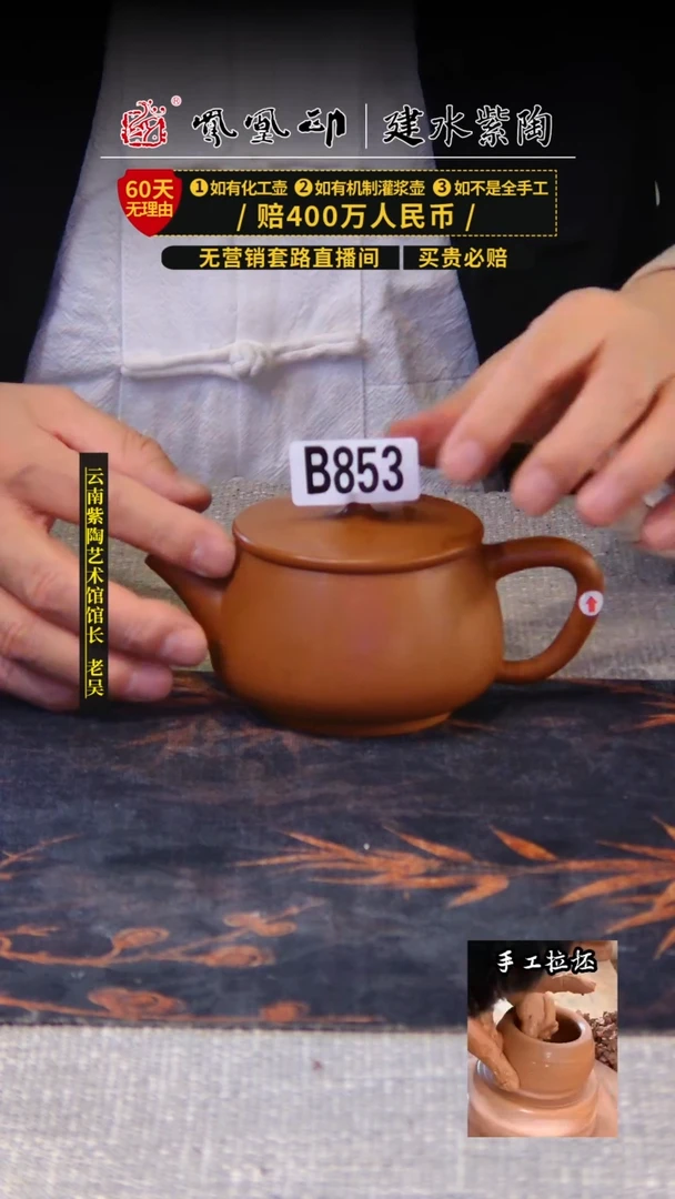 【闪购商品】壶凤凰印建水紫陶壶微瑕/B853