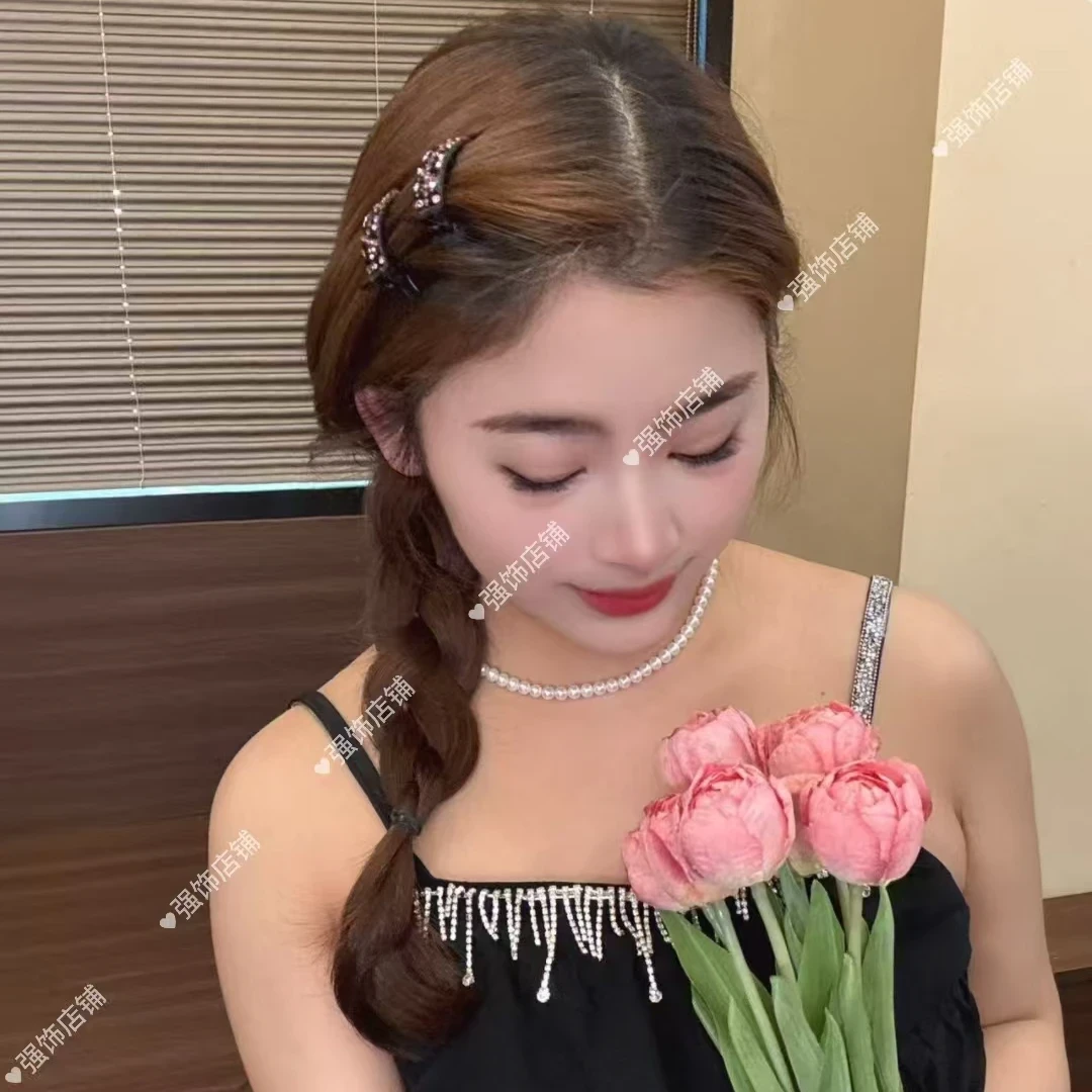 【5个】2025新款韩系彩色水钻刘海侧边夹气质高级百搭碎发夹固定